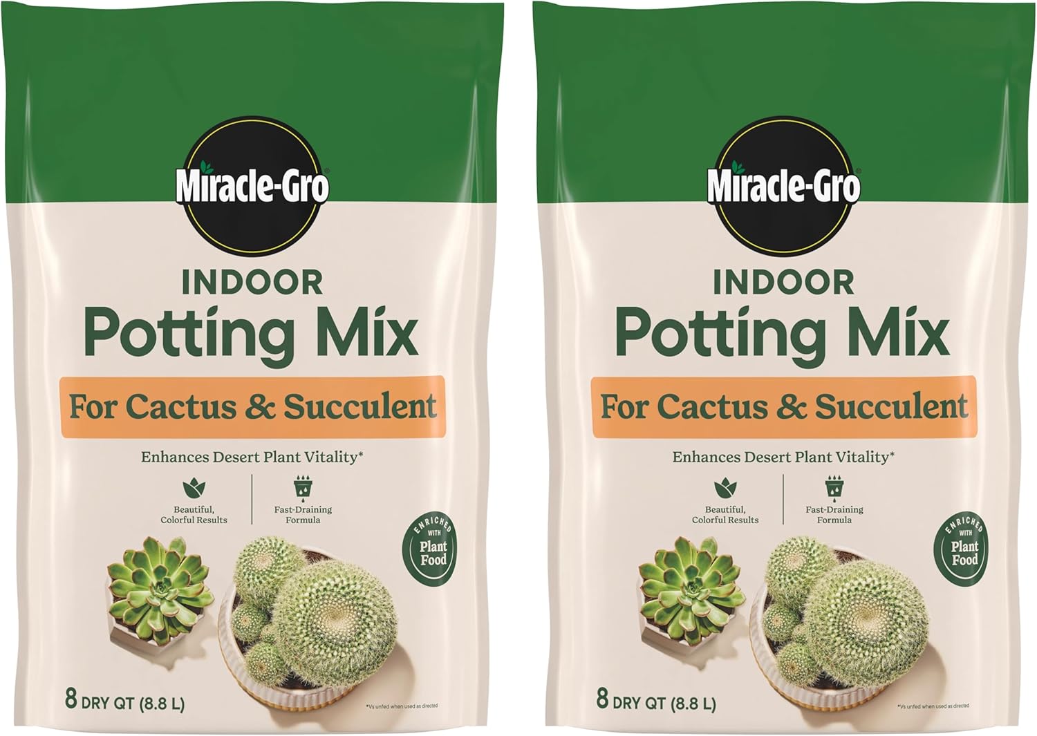 Miracle-Gro Indoor Potting Mix for Cactus & Succulent, 8 qt. (2-Pack)