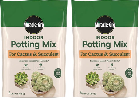 Miracle-Gro Indoor Potting Mix for Cactus & Succulent, 8 qt. (2-Pack)