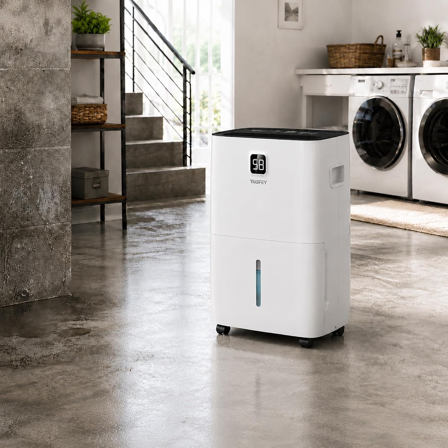 Yaufey 150 Pint Dehumidifier with Pump for Basement 8500 Sq. Ft.