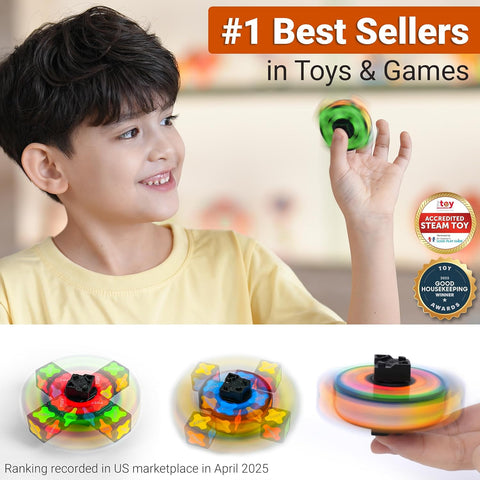 TOSY Magnet Fidget Spinner Mini - 8 Blocks, 3 in 1 Toy: Transformable Fidget Spinner, Infinity Cube, 2x2 Puzzle Cube, Easter Basket Stuffers for Kids/Adults, STEM Sensory Stress Relief Toy