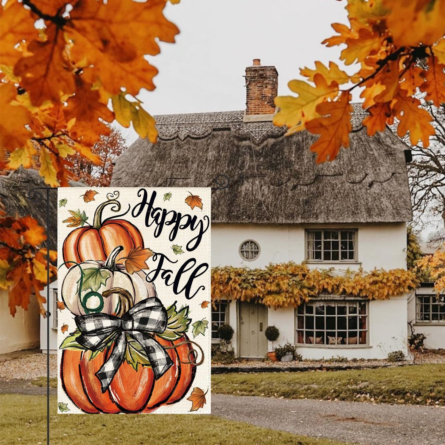 AVOIN colorlife Happy Fall Garden Flag 12x18 Inch Double Sided Outside