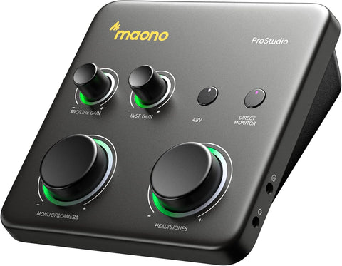 MAONO P1 USB Audio Interface with 70dB Gain for PC, Phone, iPad & Guitar
