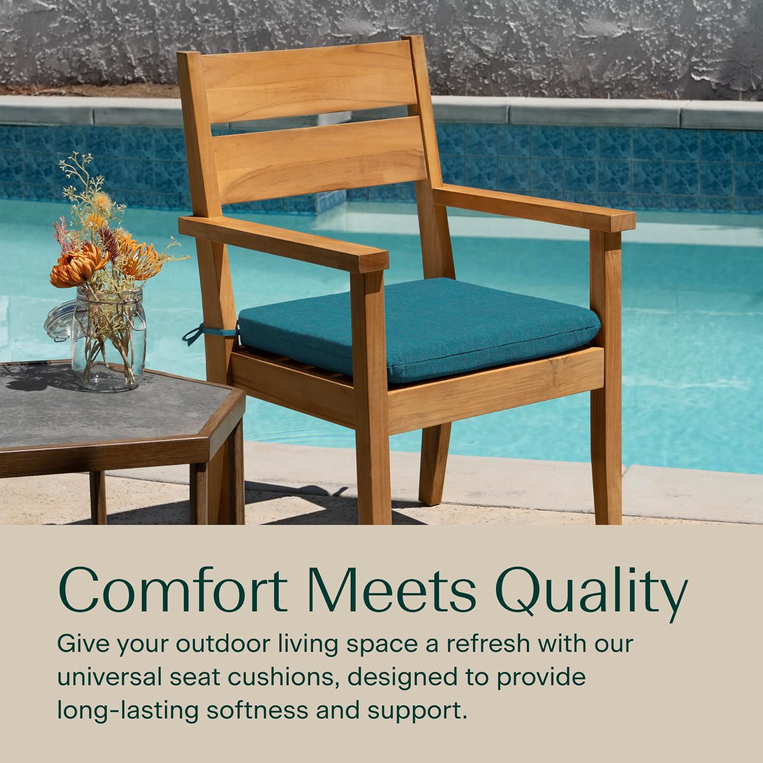 Honeycomb Outdoor Heritage Set of 2 Seat Pads for Patio Seating, 18 x 17.5