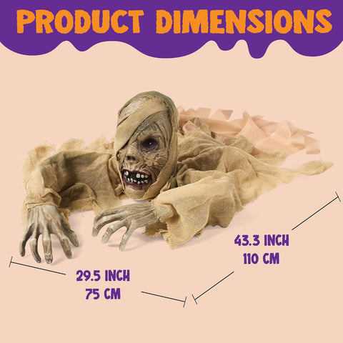 JOYIN Halloween Zombie Groundbreaker Outdoor Decoration, Zombie Groundbreaker with Light-up Eye and Creepy Sound (IR Sensor Activated) for Halloween Outside, Lawn, Graveyard Decor, Haunted House Props