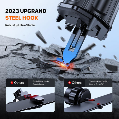 Miracase Phone Holders for Your Car with Metal Hook Clip, Air Vent Cell Phone Car Mount, Universal Automobile Cradle Compatible with iPhone Android and All Smartphones