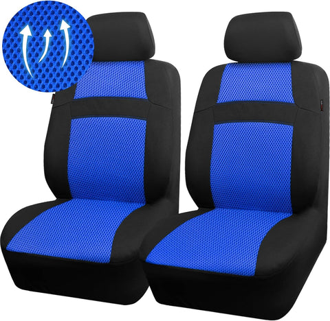 CAR PASS Car Seat Covers Front Seats Only, 3D Air Mesh Car Seat Cover with 5mm Composite Sponge Inside,Airbag Compatible Universal Fit SUV,Vans,sedans, Trucks, Automotive Interior Covers(Black Blue