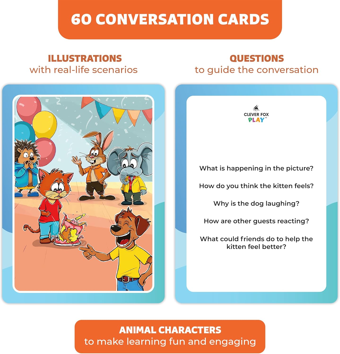 Who What Why Conversation Cards for Kids, Speech Therapy Materials, Ages 4+