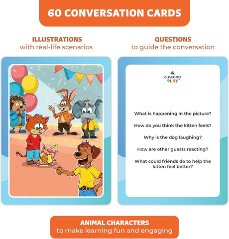 Who What Why Conversation Cards for Kids, Speech Therapy Materials, Ages 4+