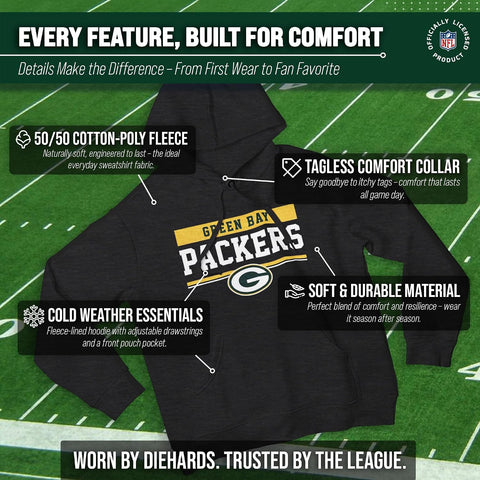 Team Fan Apparel NFL Charcoal Gameday Fleece Hoodie - Men and Women