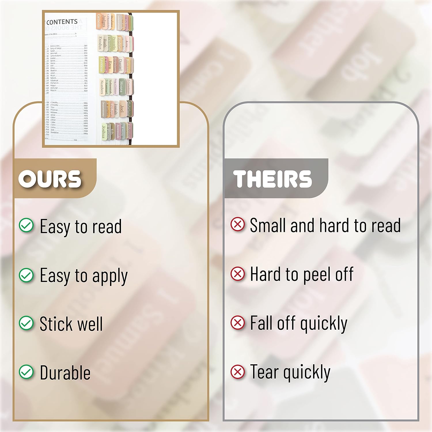Mr. Pen- Bible Tabs, 75 Boho Theme Laminated Tabs for Women and Men