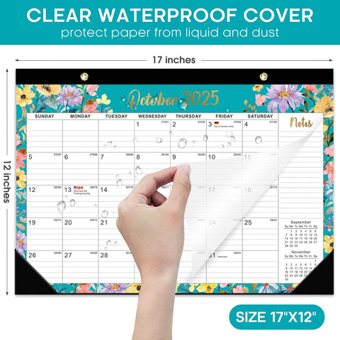 Taja Desk Calendar 2026-2027, Runs Until June 2027, 21-Month, 17" x 12"