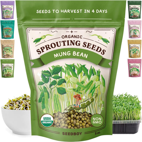 Seedboy Organic Non-GMO Sprouting Seeds (Mung Bean)