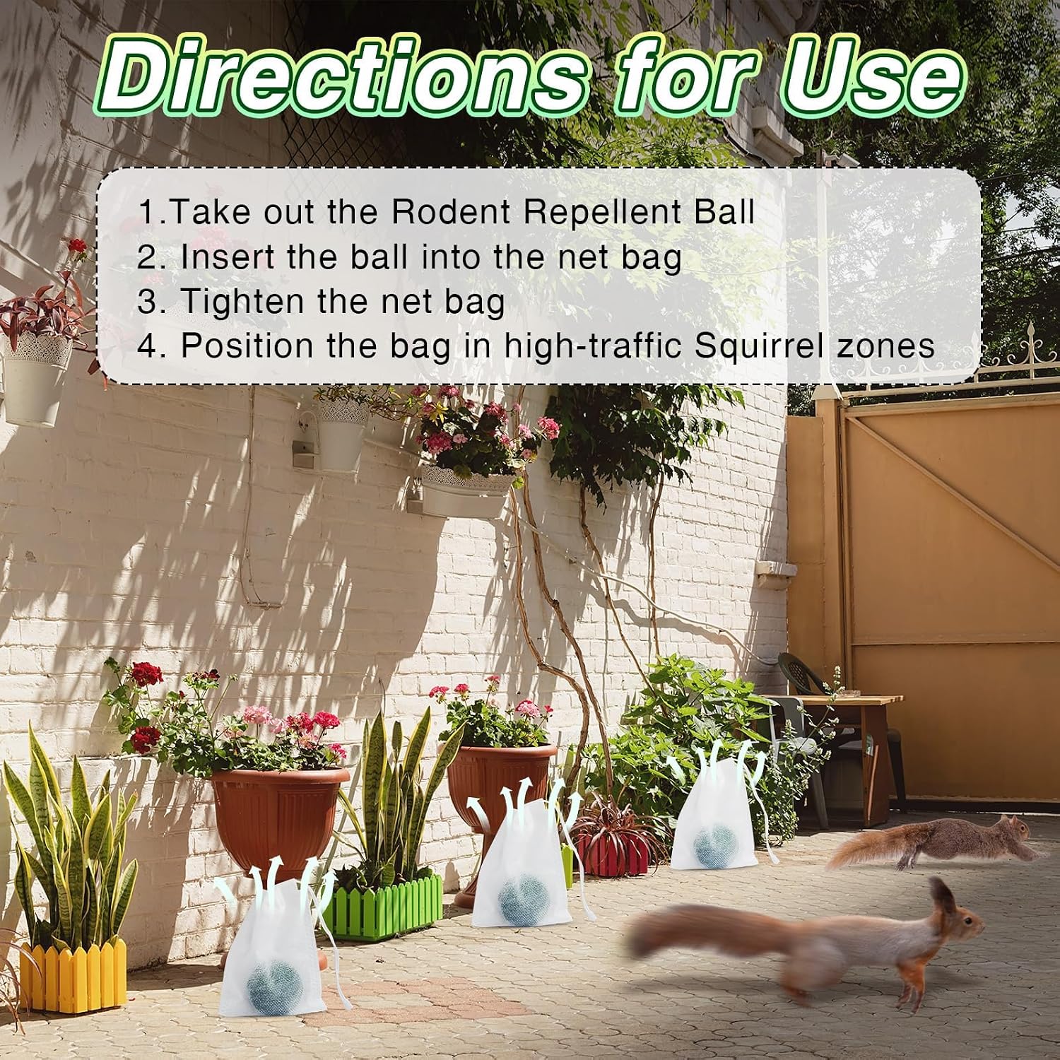 24 Pack Squirrel Repellent Balls, Squirrel Deterrent Rodent Chipmunk Repellent for Attic, Car Engines Keep Chipmunk Away from Wires, Walls, Garages