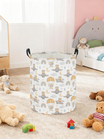 Kids Laundry Hamper,Animal Laundry Basket Collapsible Bear Storage Baskets for Home Decor,Office,Home Organizer,(Airplane Bear