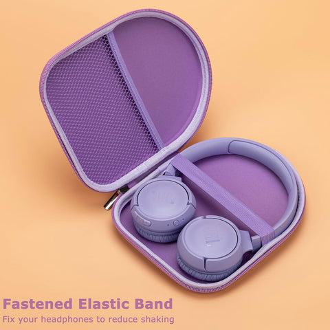 Ginsco Case Compatible with JBL Tune 510BT/520BT/500BT/Junior 320, with Sony WH-CH520/510, Ultra-Slim Hard Shell Headphone Case for On Ear Headphones (Purple)