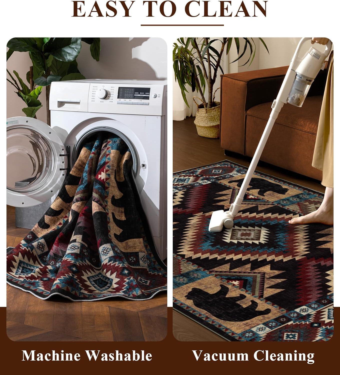 YIHOUSE Washable Western Cabin Runner Rug 2'8''x8 Hallway