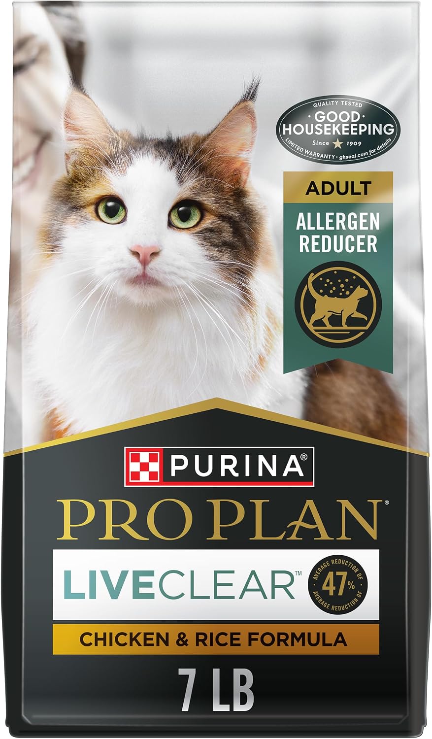 Purina Pro Plan LiveClear Allergen Reducing Dry Cat Food, Chicken, 7 lb