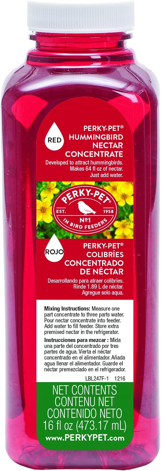 Perky-Pet 247 Red Hummingbird Nectar Concentrate, 16-Ounce , Red