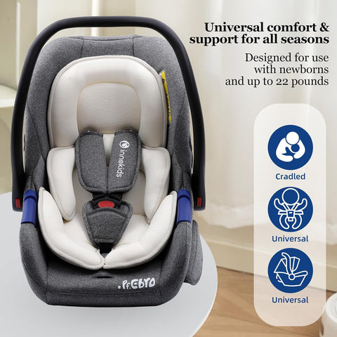 Innokids Infant Car Seat Insert for Newborn Baby Toddler (White)