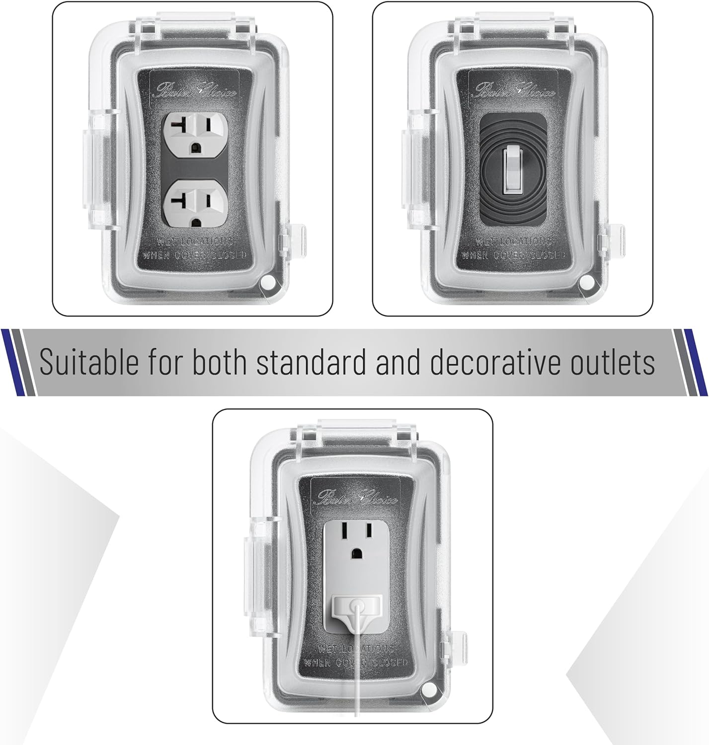 Bates- Weatherproof Electrical Outlet Cover, 1-Gang Outdoor Plug Cover