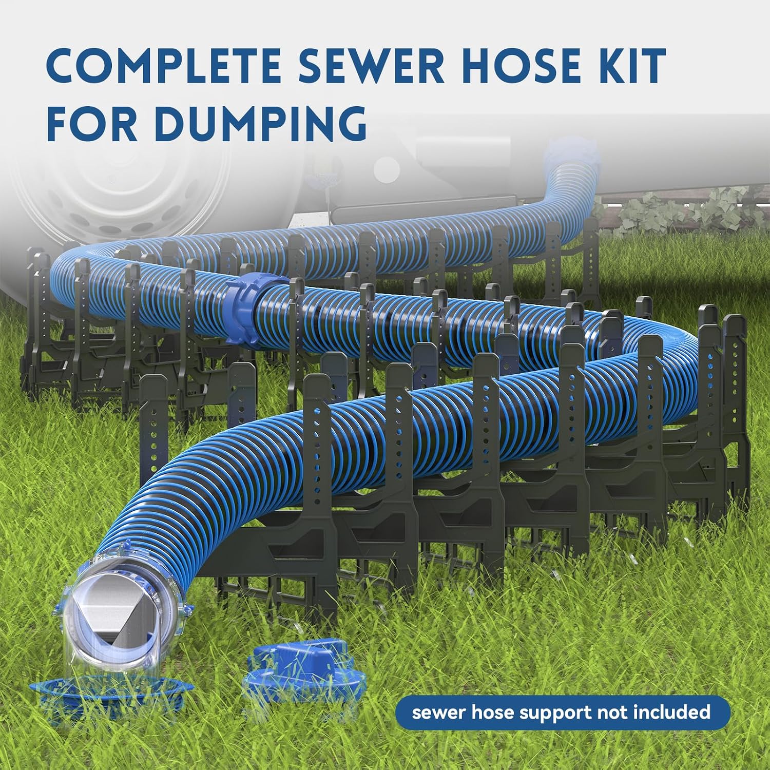 DUMPMAN RV Sewer Hose Kit, 2 * 10 Ft Sewage Hose