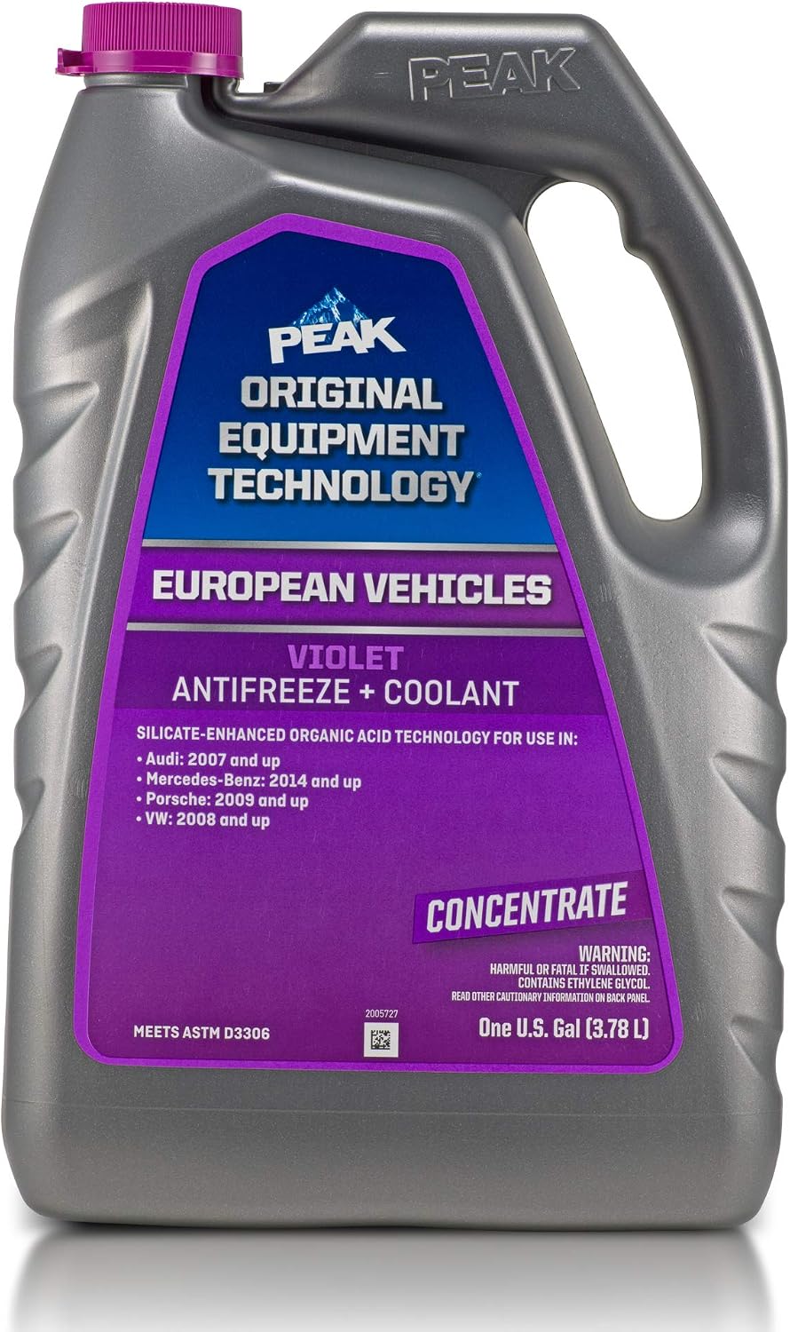 PEAK OET Extended Life Violet Concentrate Antifreeze/Coolant for European Vehicles, 1 Gal.