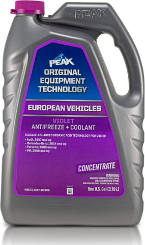 PEAK OET Extended Life Violet Concentrate Antifreeze/Coolant for European Vehicles, 1 Gal.