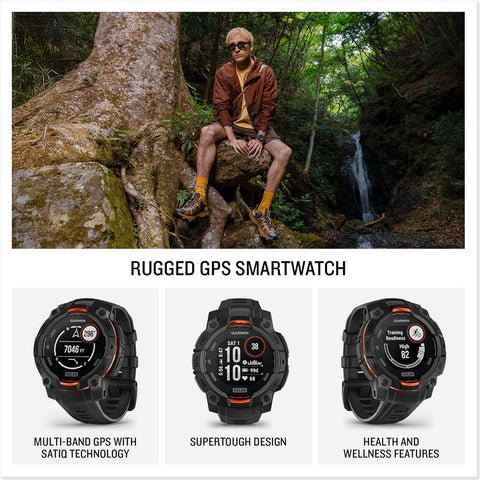 Garmin Instinct® 3 Solar, Rugged GPS Smartwatch, 45mm, Black