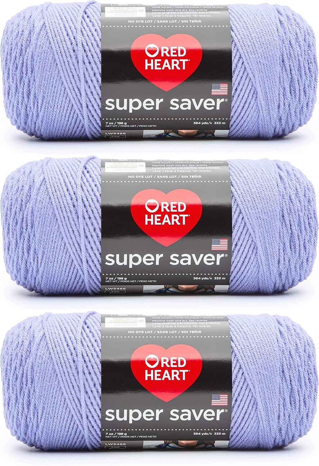 Red Heart Super Saver Yarn for Crocheting & Knitting, Light Jasmine, 3-Pack