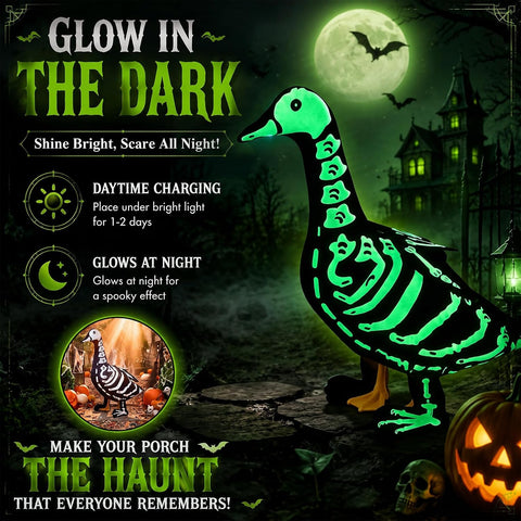 2 Set Halloween Porch Goose Outfits 23'', Glow in The Dark