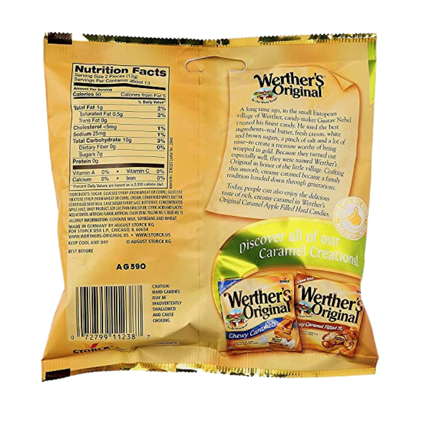 Werthers Caramel Apple Filled Hard Candies, 5.5 oz, 2 Pack