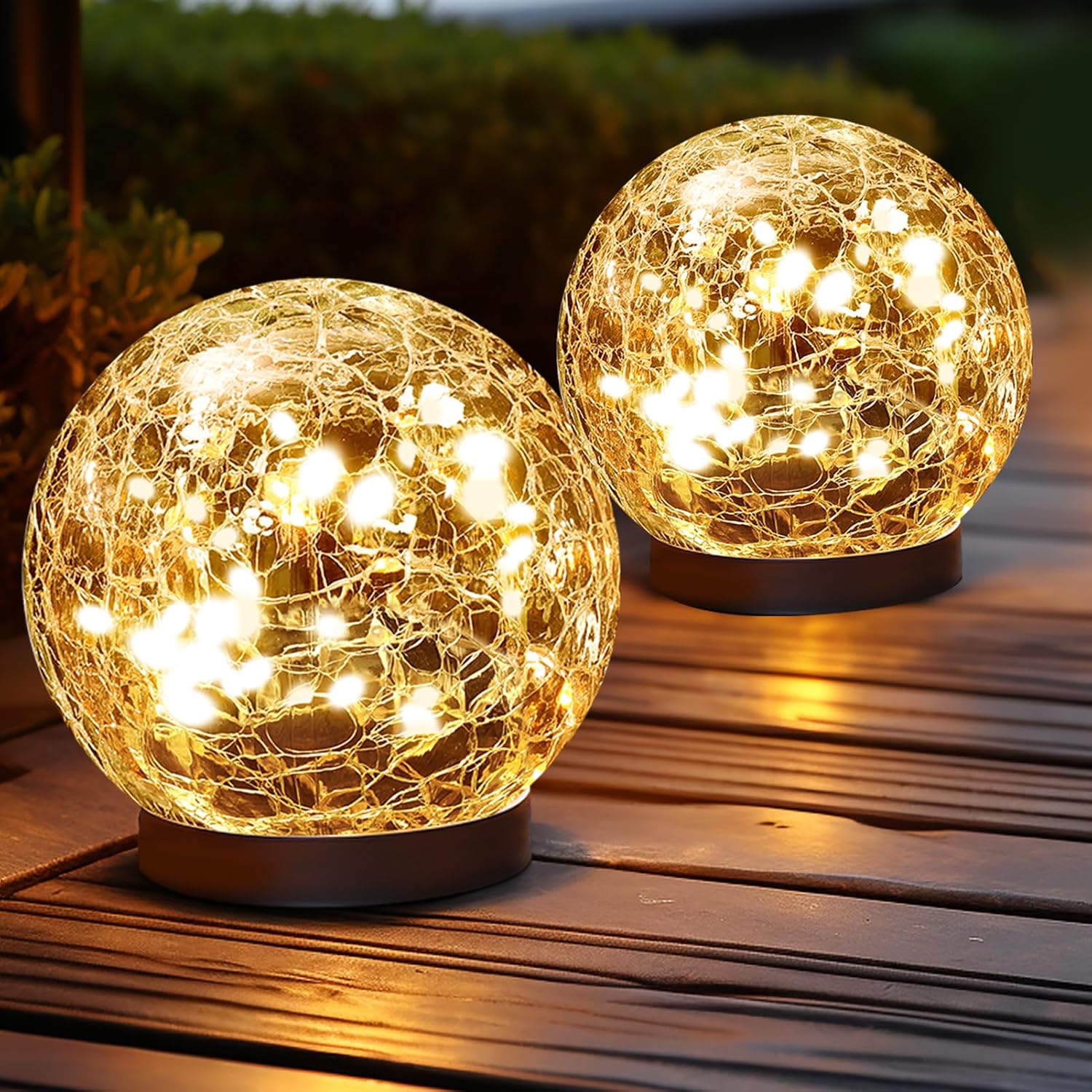 JKIMK Solar Globe Lights Outdoor Waterproof-Solar Balls for Garden