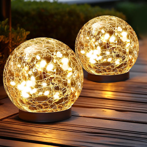 JKIMK Solar Globe Lights Outdoor Waterproof-Solar Balls for Garden