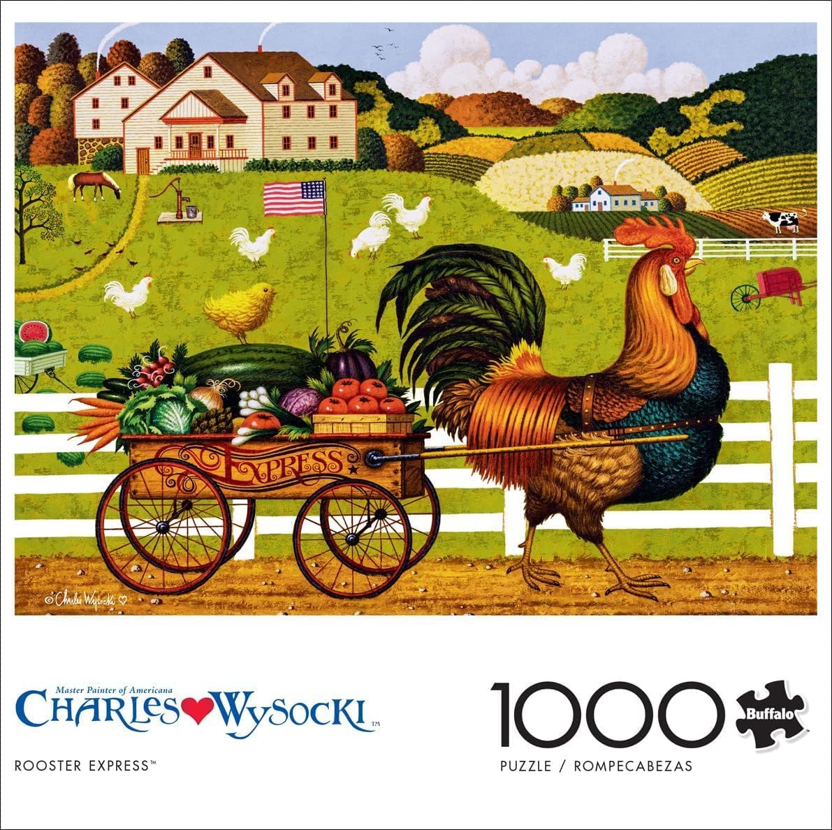 Buffalo Games - Charles Wysocki Rooster Express - 1000 Piece Jigsaw Puzzle
