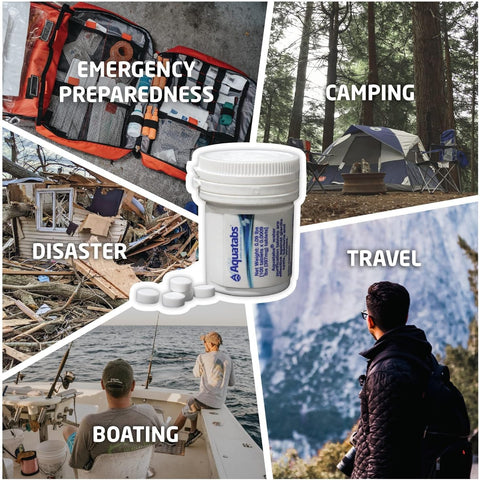 Aquatabs Water Purification Tablets, 397mg 100 Pack, Camping & Emergency