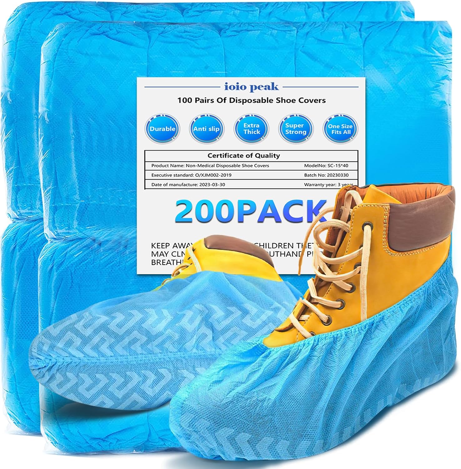 Shoe Covers Disposable,Extra Large 200 Pack, Non-Slip Indoor