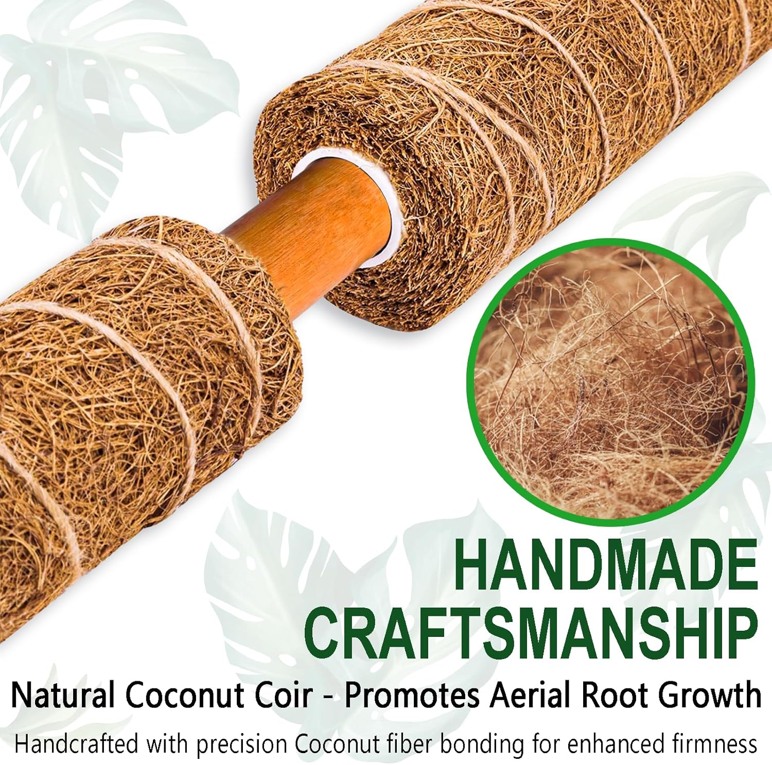 Soupiar 4 Pack 22 Inch Stackable Moss Pole - Thick & Sturdy Natural Coir Totem Plant Support & Garden Stakes for Monstera & Pothos, Indoor Climbing Vining Houseplants, 70" H Max