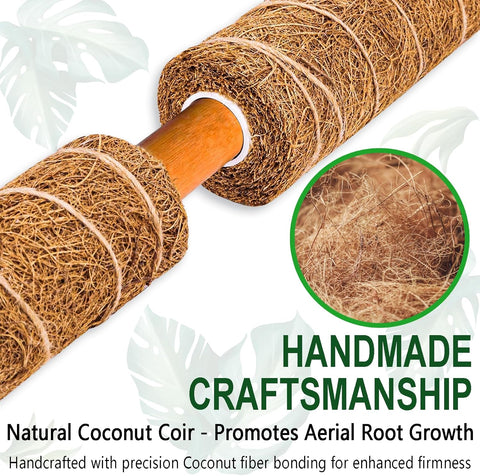 Soupiar 4 Pack 22 Inch Stackable Moss Pole - Thick & Sturdy Natural Coir Totem Plant Support & Garden Stakes for Monstera & Pothos, Indoor Climbing Vining Houseplants, 70" H Max