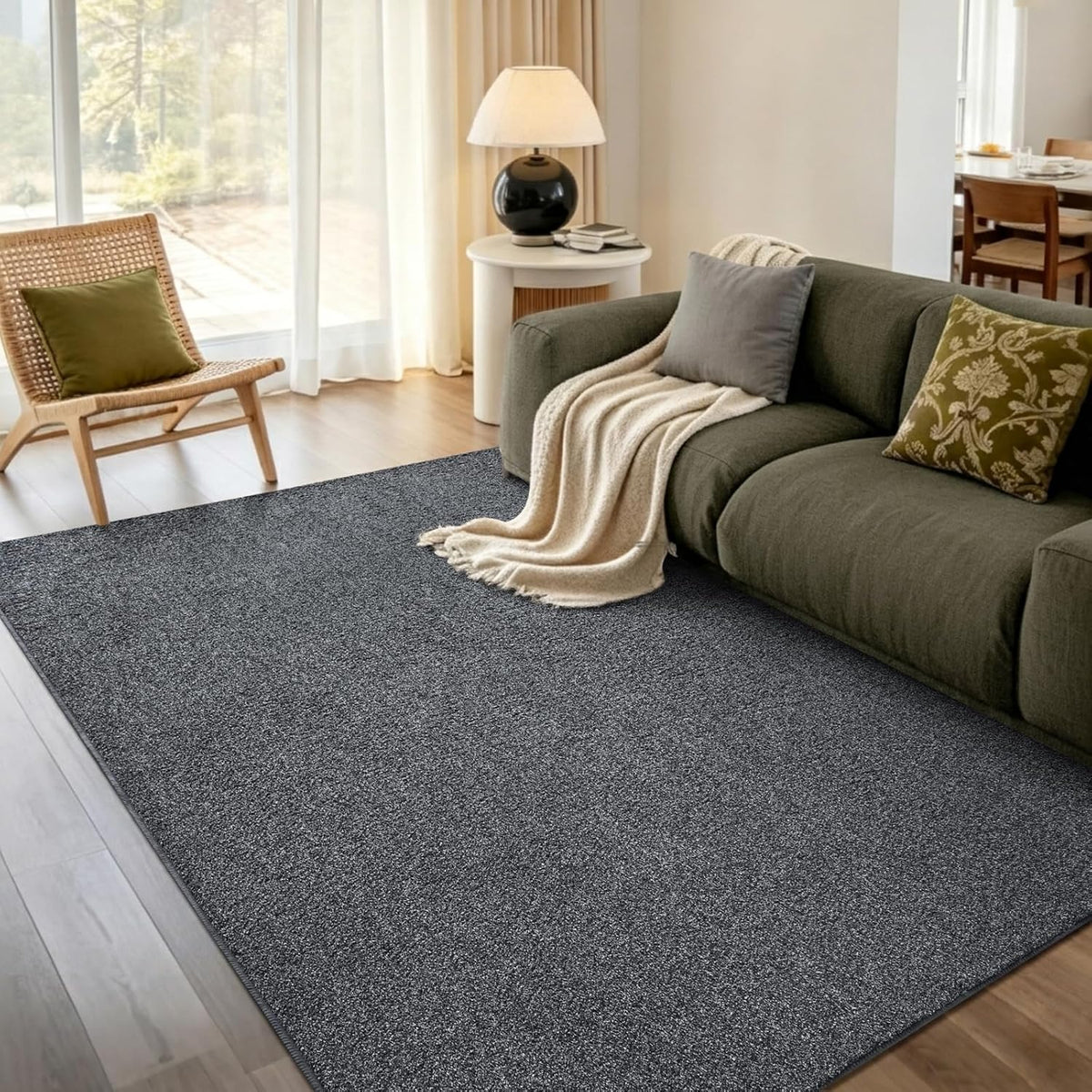 5x7 Black/White Area Rug Washable Non-Slip Soft for Living Room Bedroom