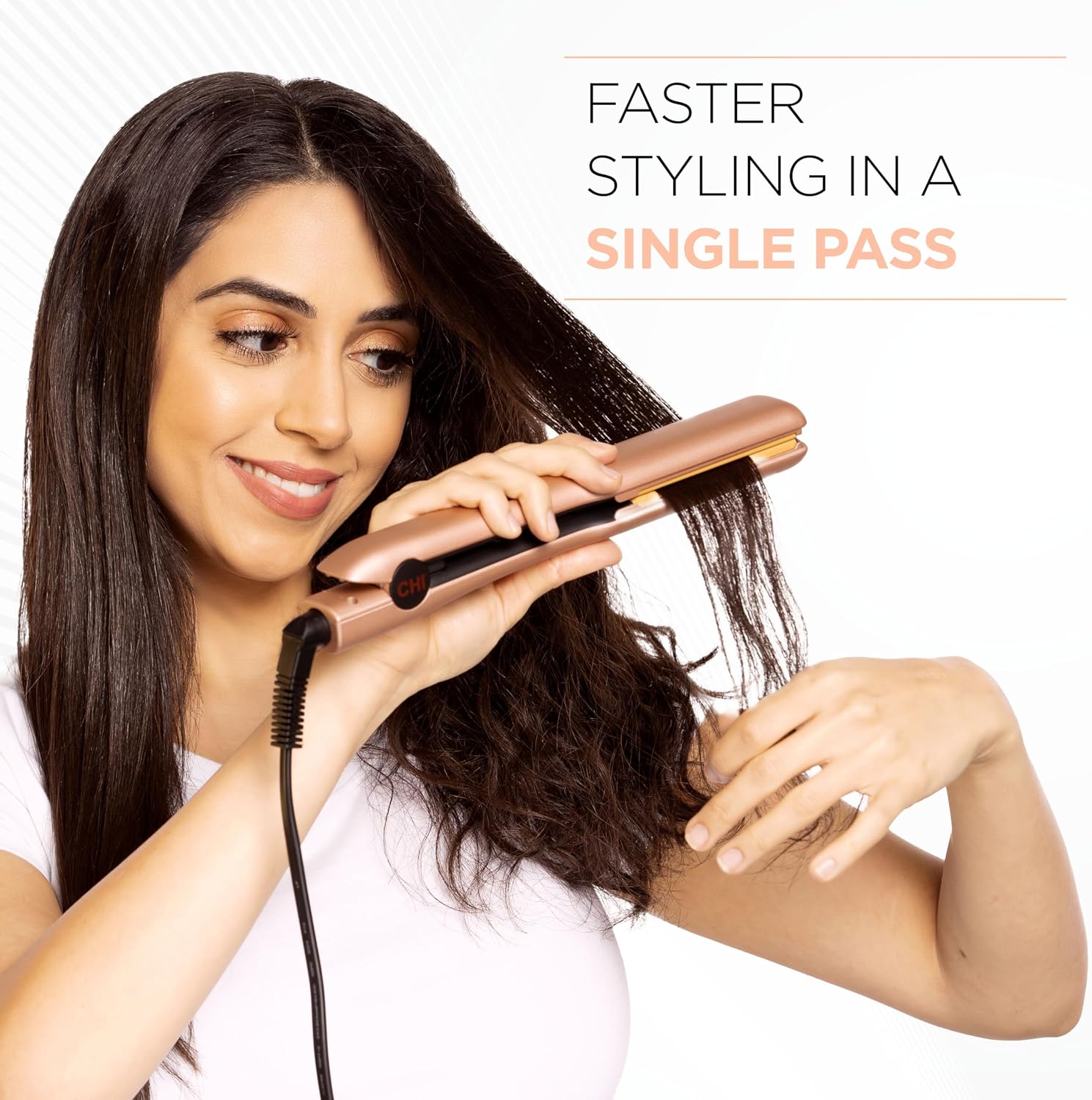 CHI Original Flat Iron Hair Straightener, 1.25", Prosecco Please