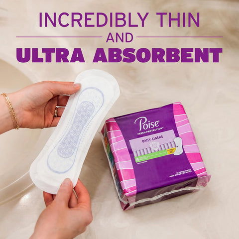 Poise Daily Liners, Incontinence Panty Liners, 2 Drop, 48 ct