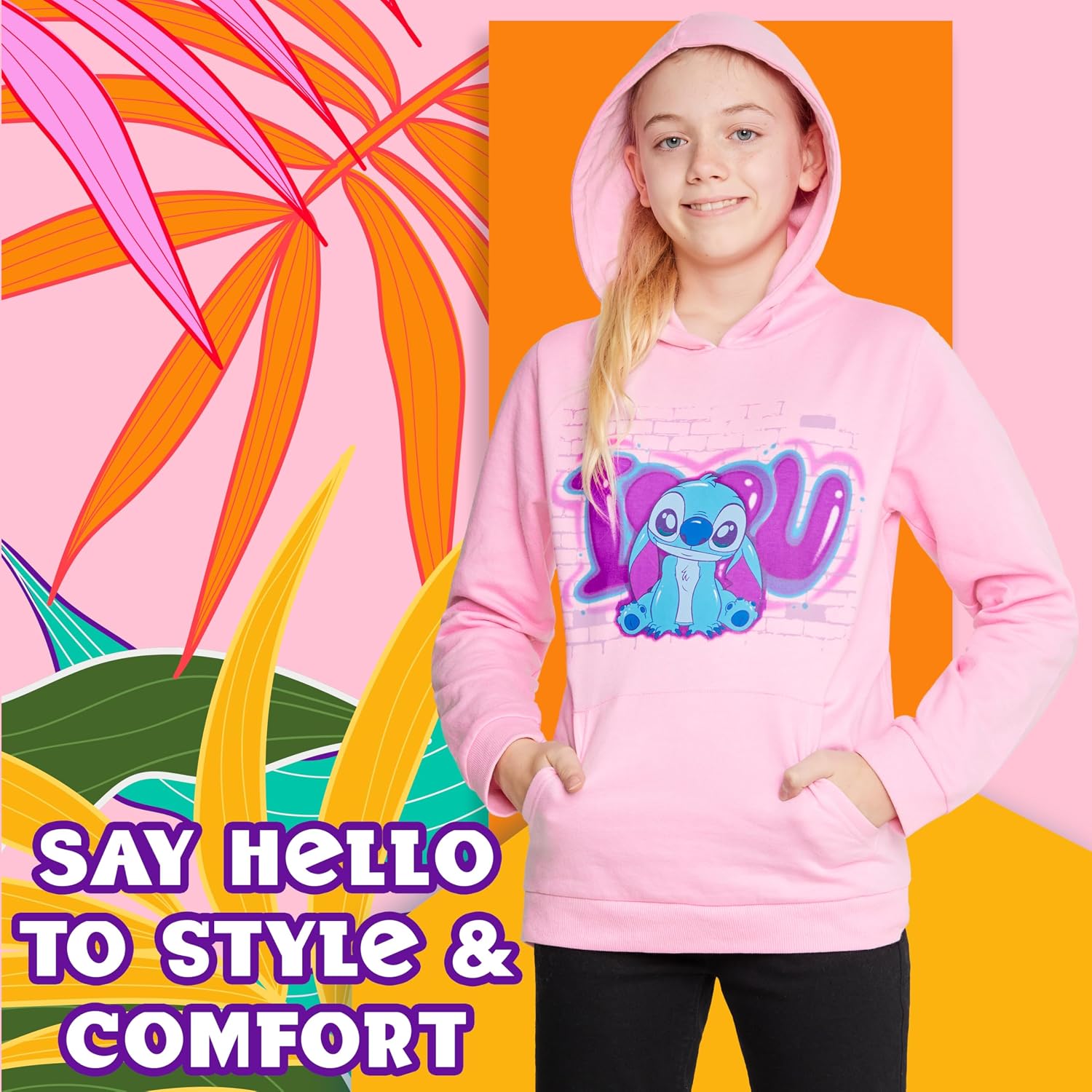 Disney Girls Hoodie - Soft Hooded Sweatshirt for Kids and Teenagers