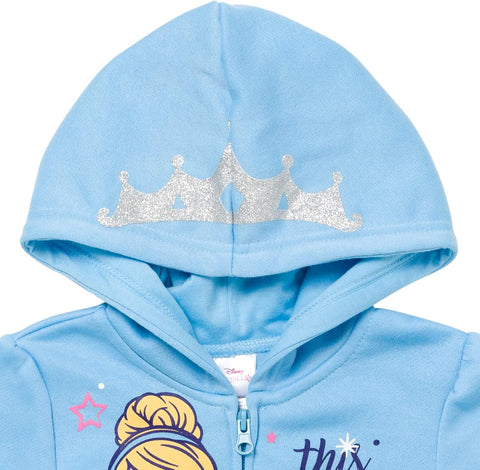 Disney Girls' Zip-Up Hooded Sweatshirt for Baby & Kids