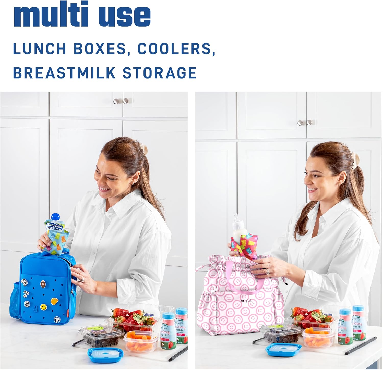Fit & Fresh Cool Coolers Soft Ice Packs for Lunch Bags & Coolers, 2pk