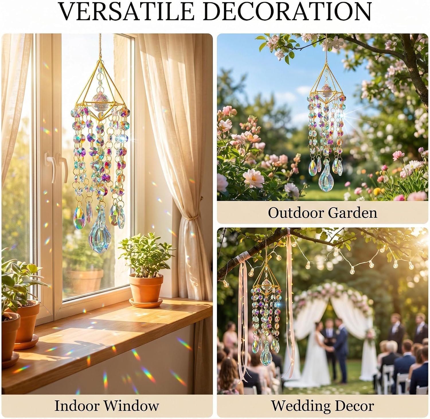 Crystal Suncatchers for Window Hanging Crystals Prism Sun Catchers Indoor