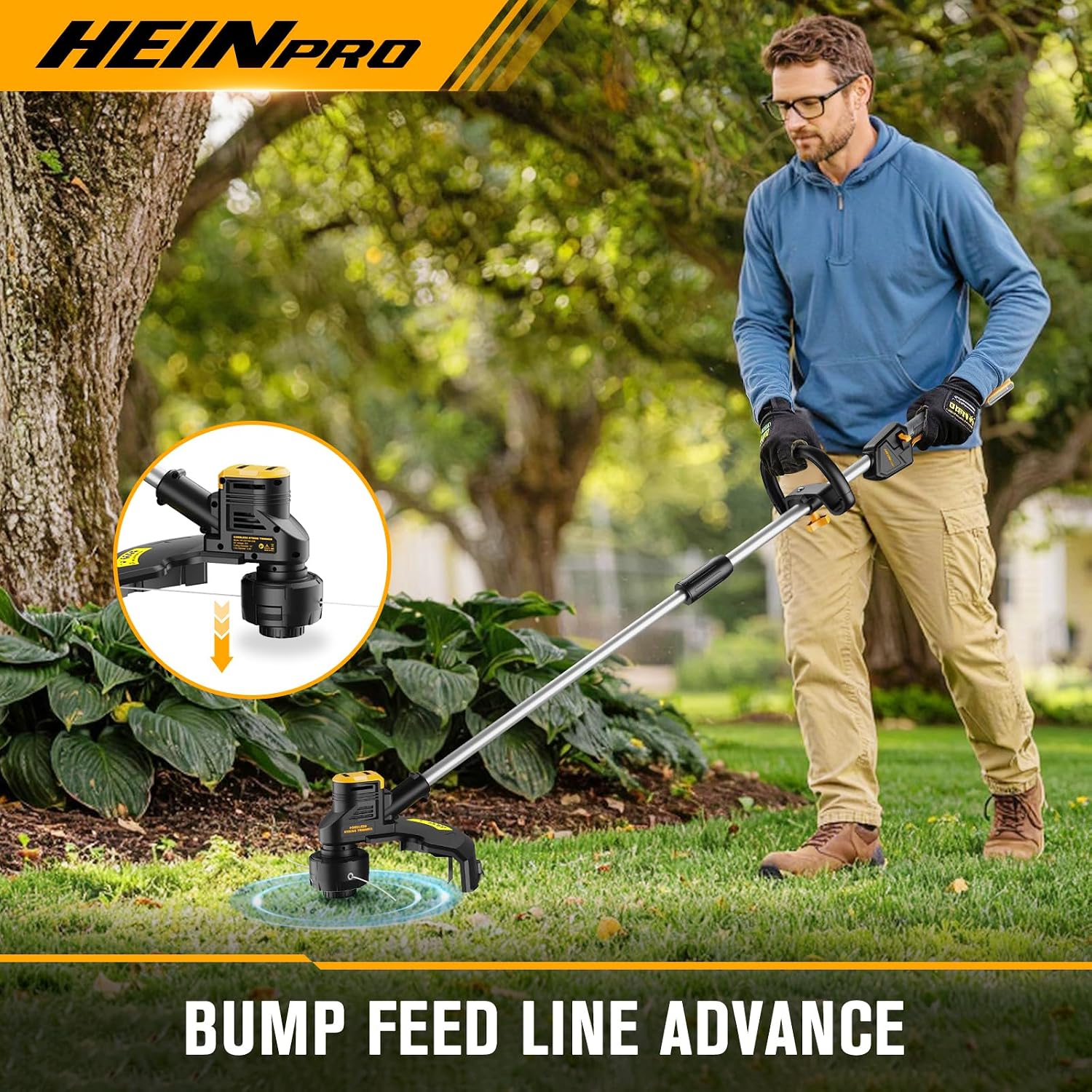 HEINPRO Cordless Weed Wacker Compatible with DeWalt 20V MAX Battery
