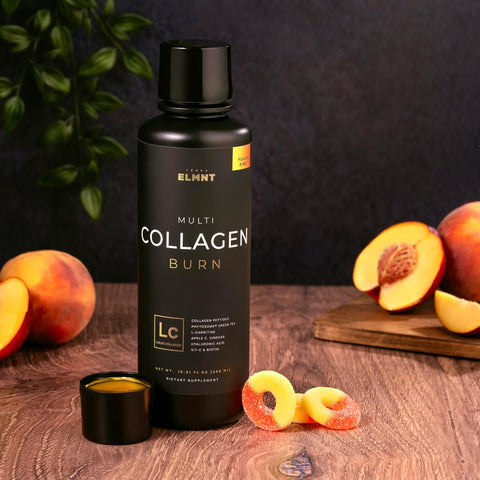 Premium Liquid Collagen for Women Weight Loss & Beauty w. Hyaluronic Acid, Biotin, L-Carnitine, ACV - Ultra Pure Multi Collagen Protein Shots Drink Hair Skin Liquid Vitamins, Colageno (Peach Ring)