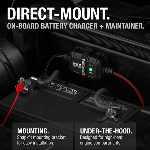 NOCO GENIUS2D 2A 12V Onboard Battery Charger, Trickle Charger & Maintainer