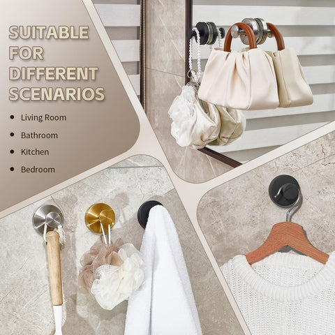 2026 Upgraded Drill-Free Stainless Steel Suction Cup Hooks Multi-Use