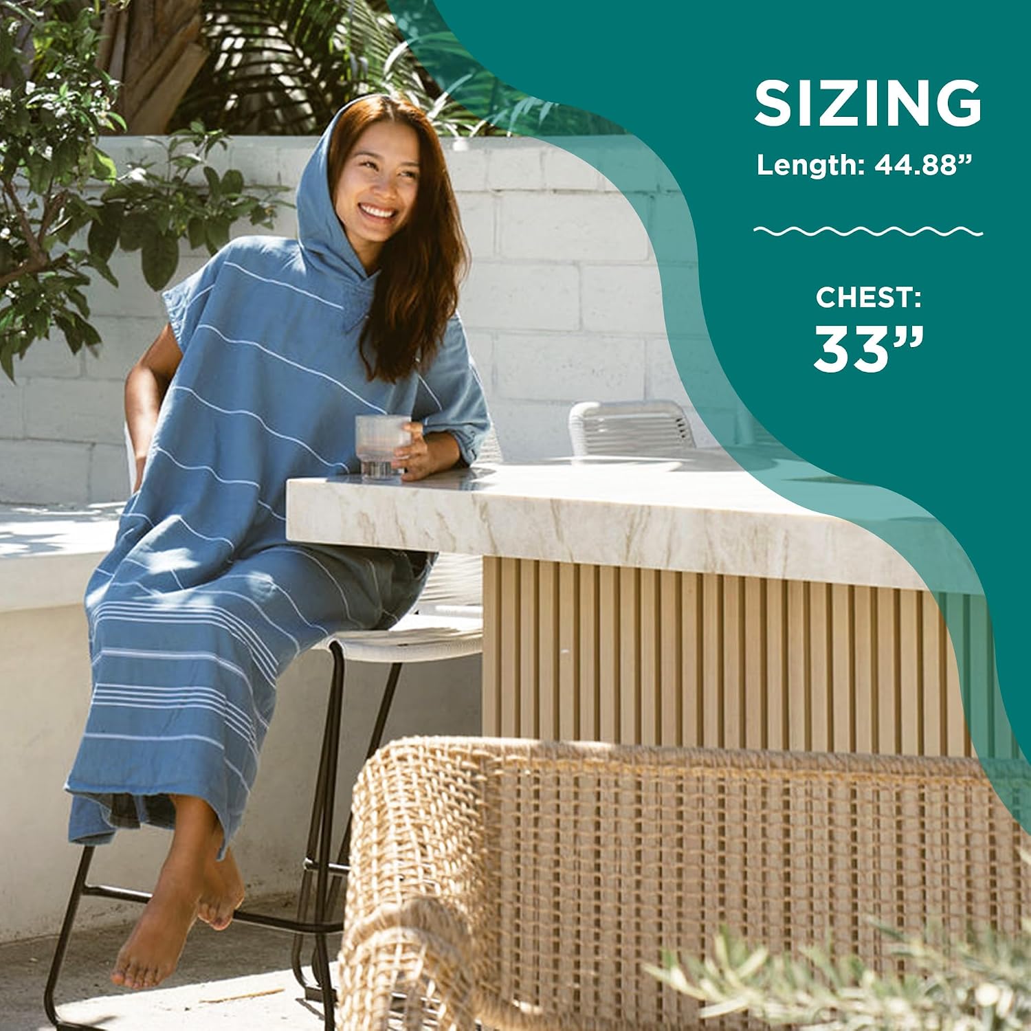Sand Cloud Towel Poncho for Women & Men - Lightweight & Sand-Repellent